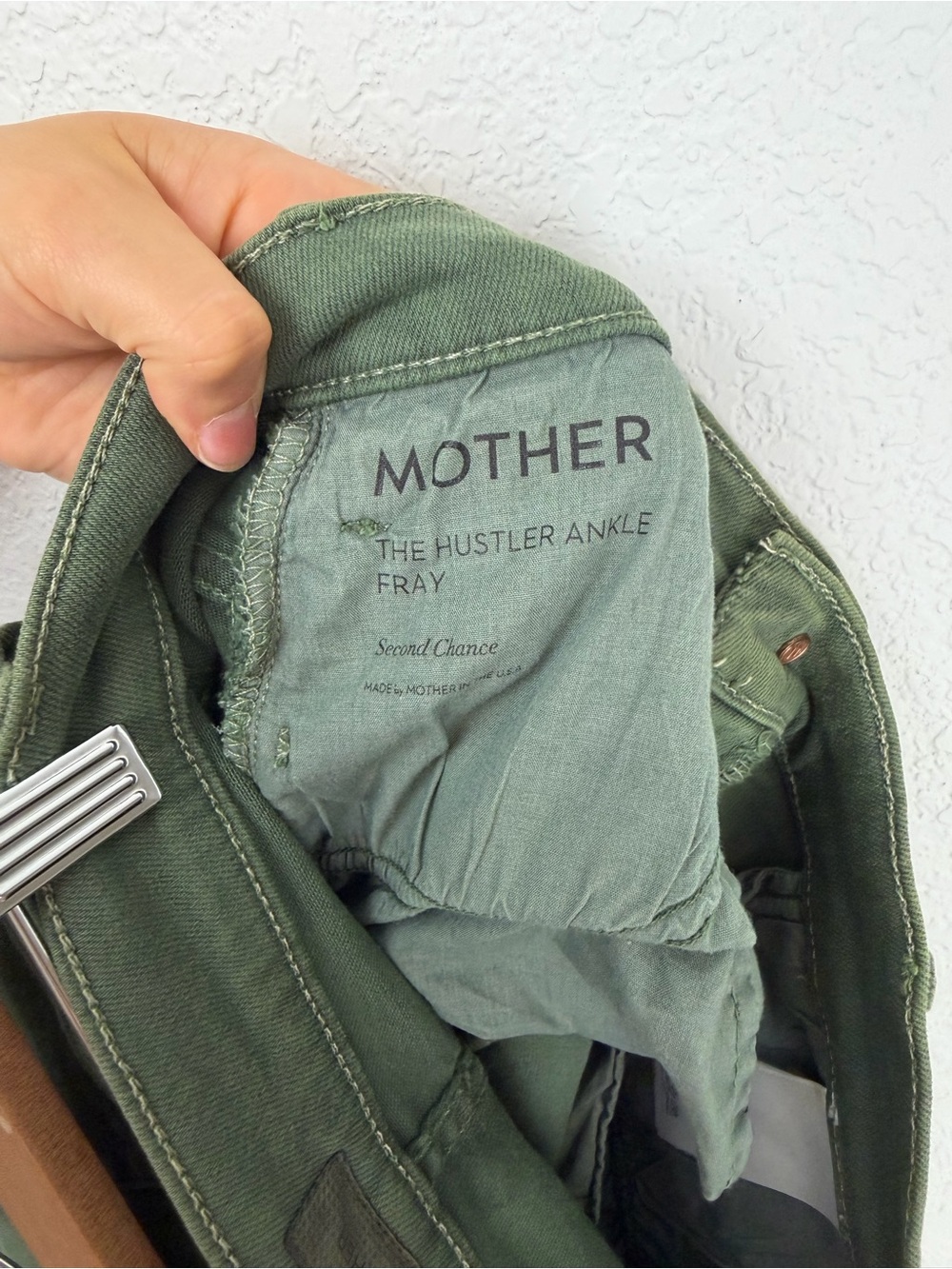 MOTHER Jeans The Hustler Ankle Fray in Dark Olive Green 28 - Picture 7 of 15